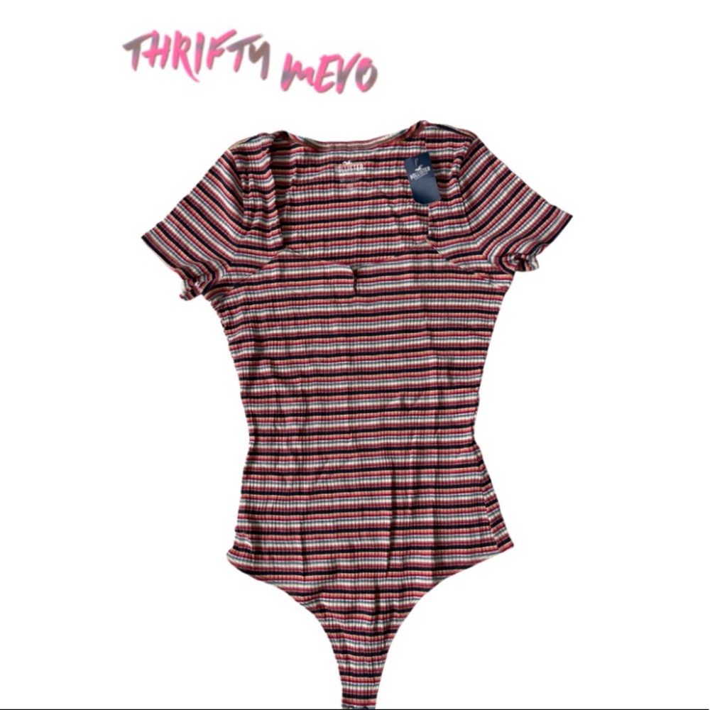 Stripped short sleeve one piece